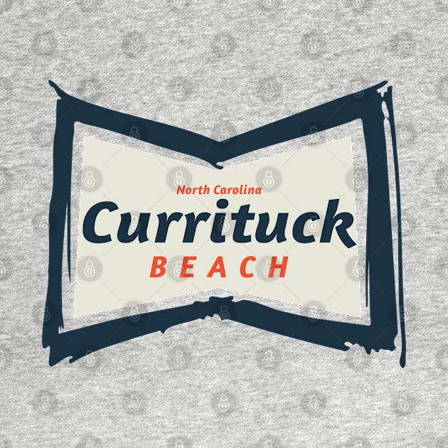 Currituck Beach, NC Summertime Vacationing Bowtie Sign by Contentarama